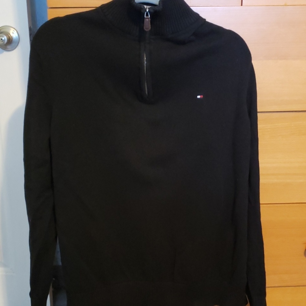 Tommy Hilfiger black XL half zip sweater